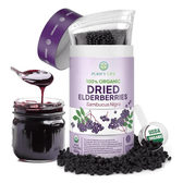 USDA Organic Dried Elderberries 1lb, Black Elderberry Safe Packaging - Vegan America