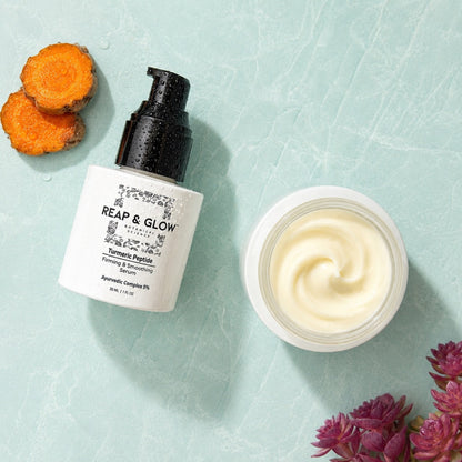 Turmeric Peptide Firming Serum +  Ayurvedic Deep Hydrating Crème Value Set
