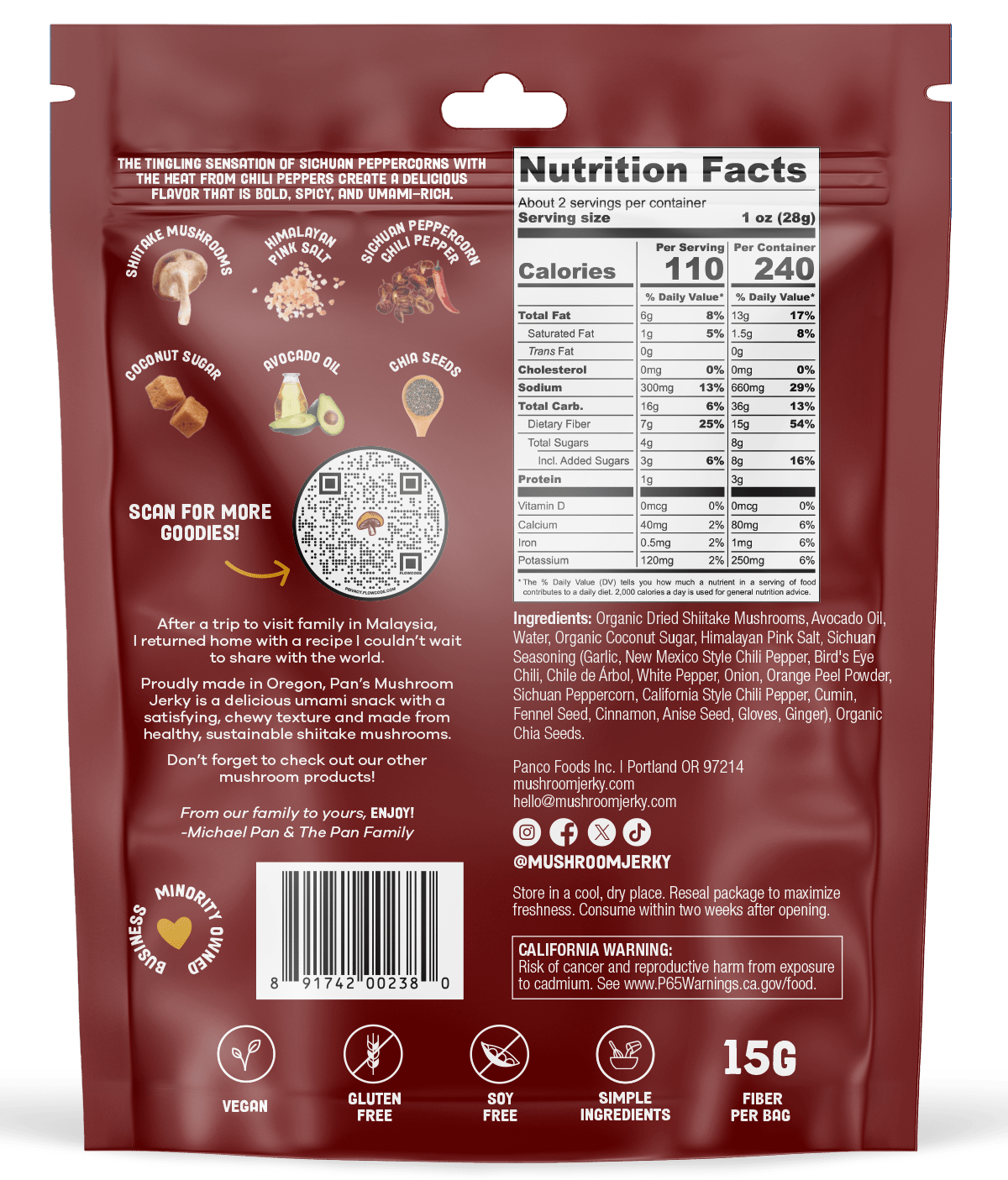 *Limited Edition* Sichuan Málà Mushroom Jerky - Vegan America