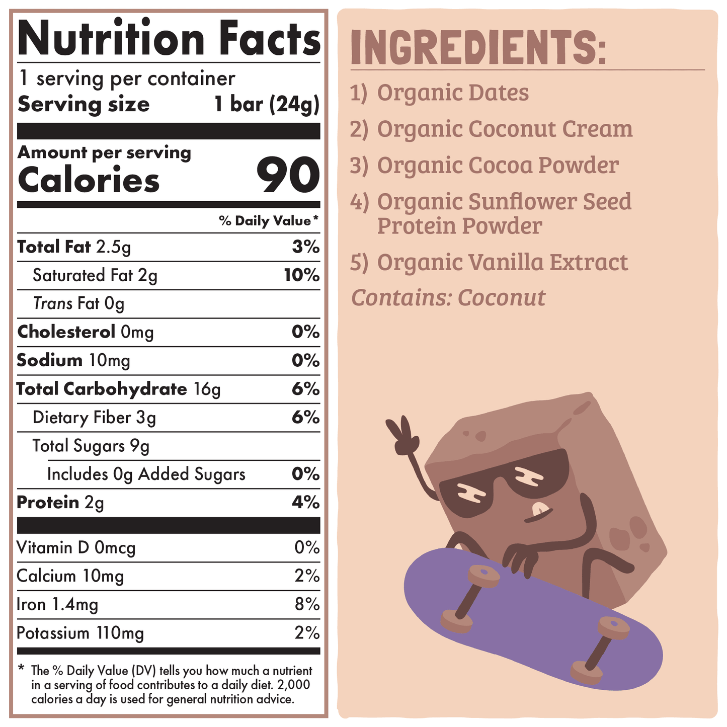 Skout Organic Chocolate Brownie Kids Bar - Vegan America