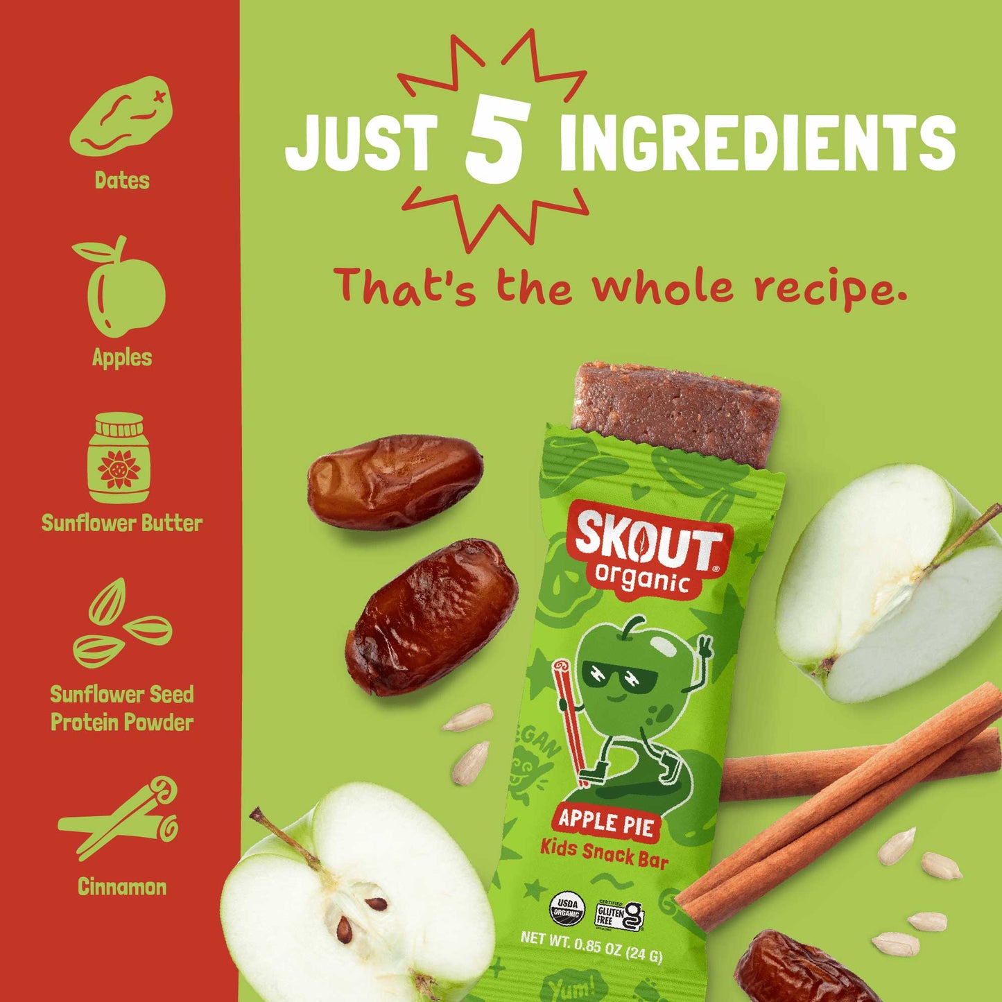 Skout Organic Apple Pie Kids Bar