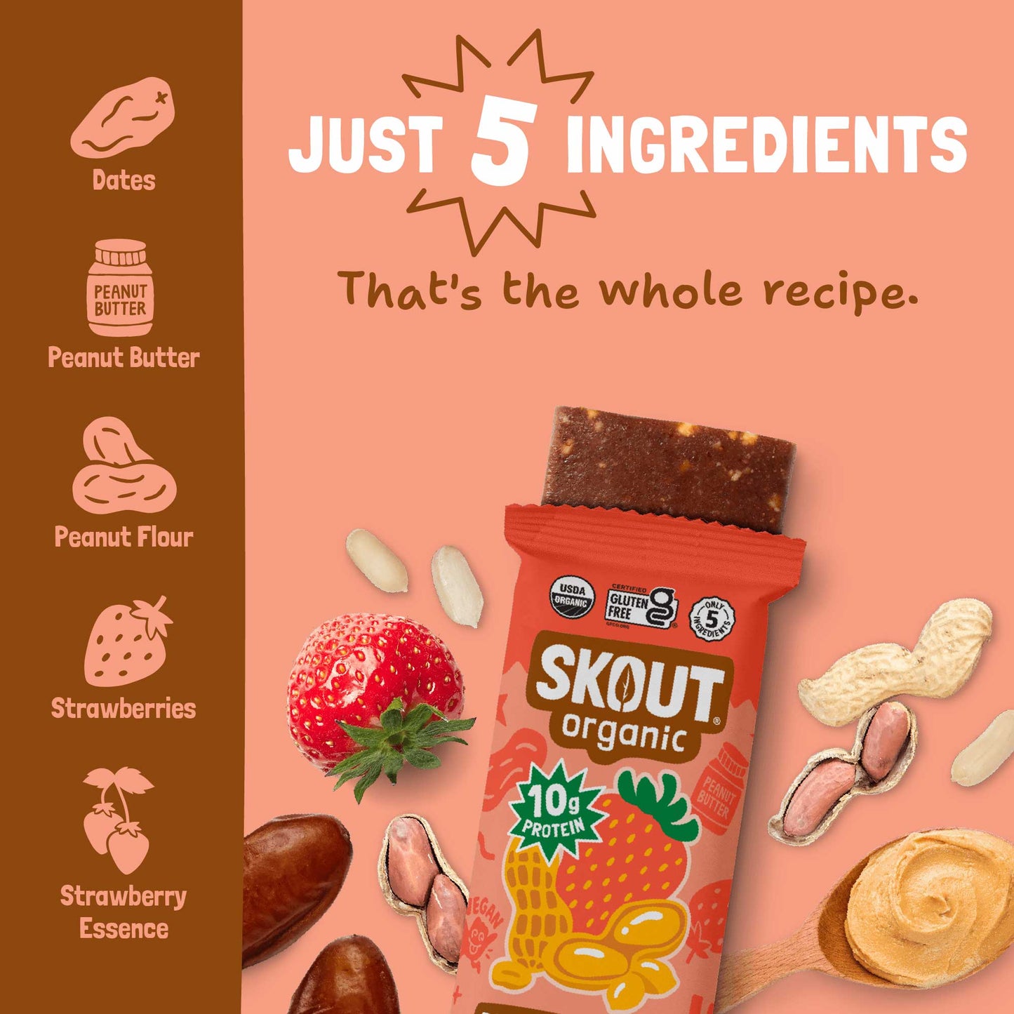 Skout Organic Peanut Butter & Jelly Protein Bar