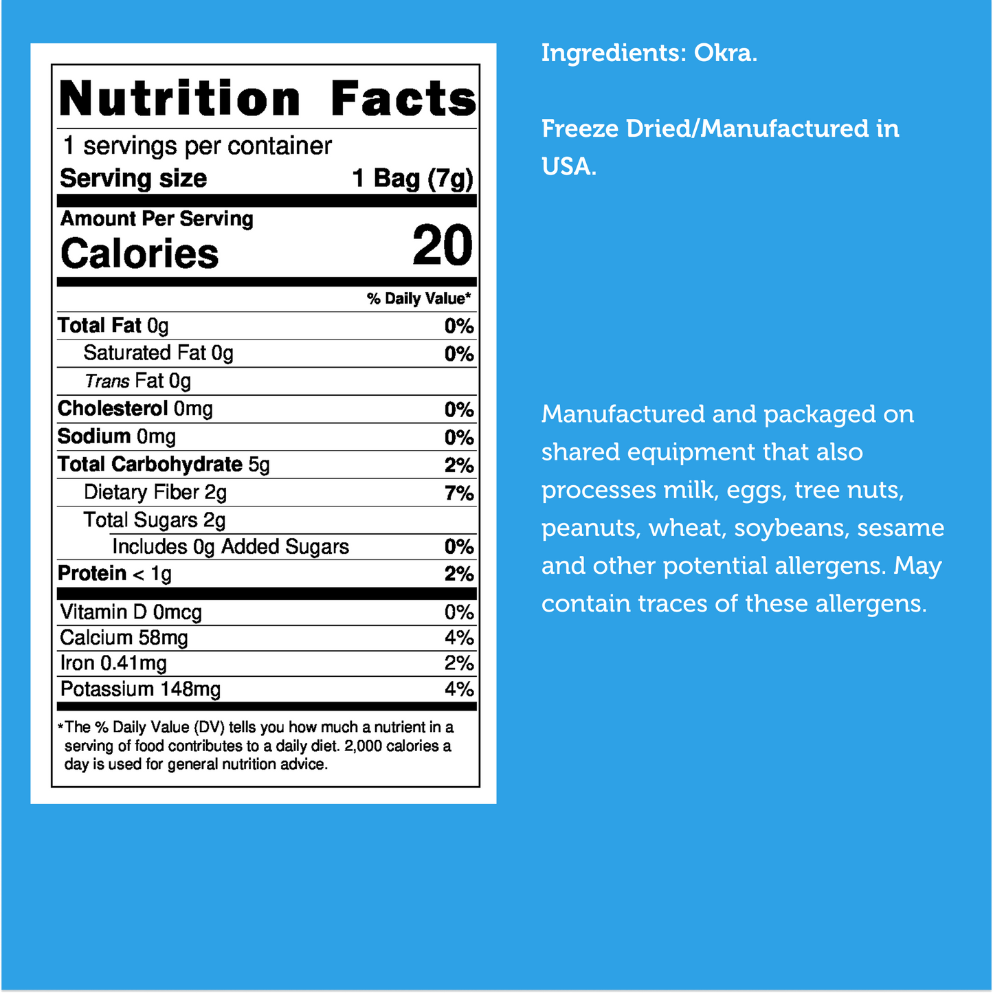 Freeze Dried Sliced Okra