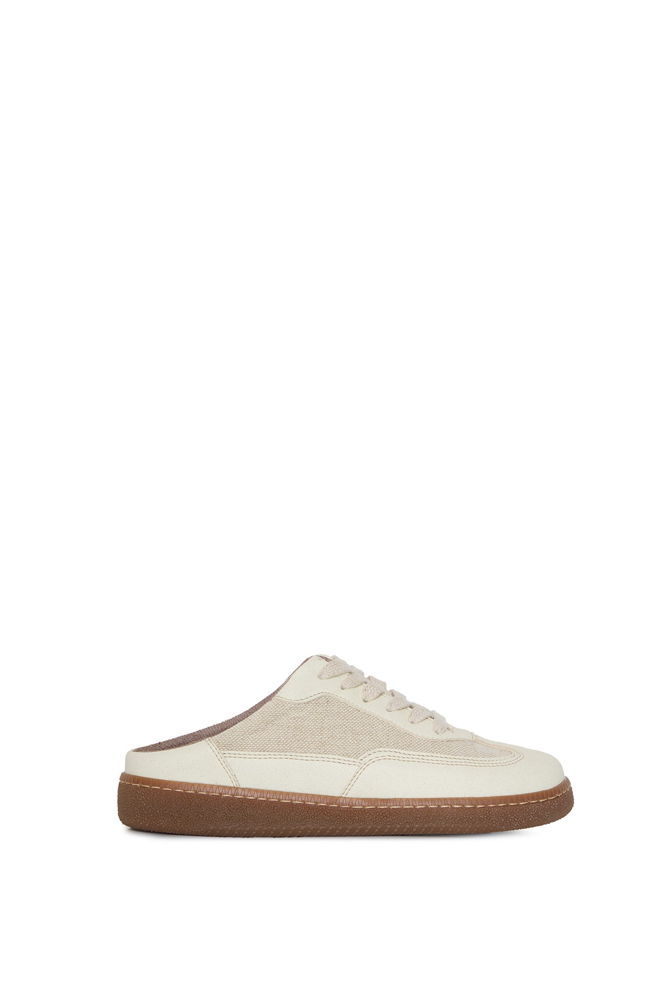 MULE HAZE – beige mule sneakers from apple leather and linen