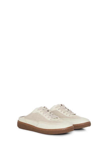 MULE HAZE – beige mule sneakers from apple leather and linen