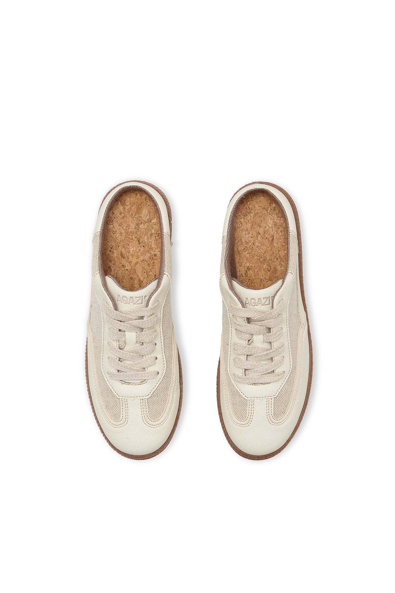 MULE HAZE – beige mule sneakers from apple leather and linen