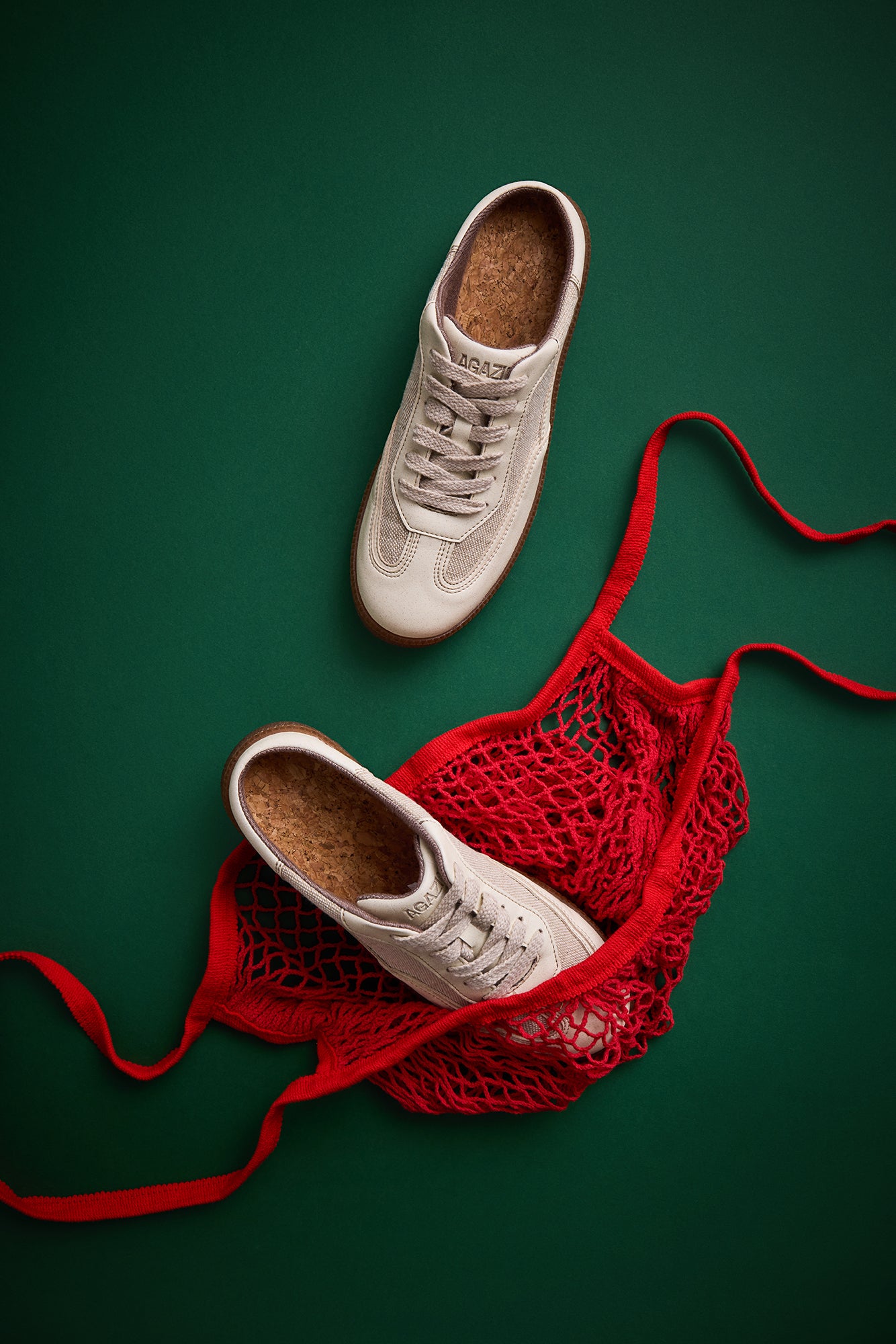 MULE HAZE – beige mule sneakers from apple leather and linen