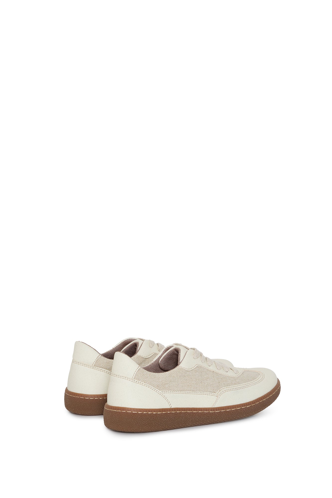 NOMAD SUN – beige sneakers from apple leather and linen