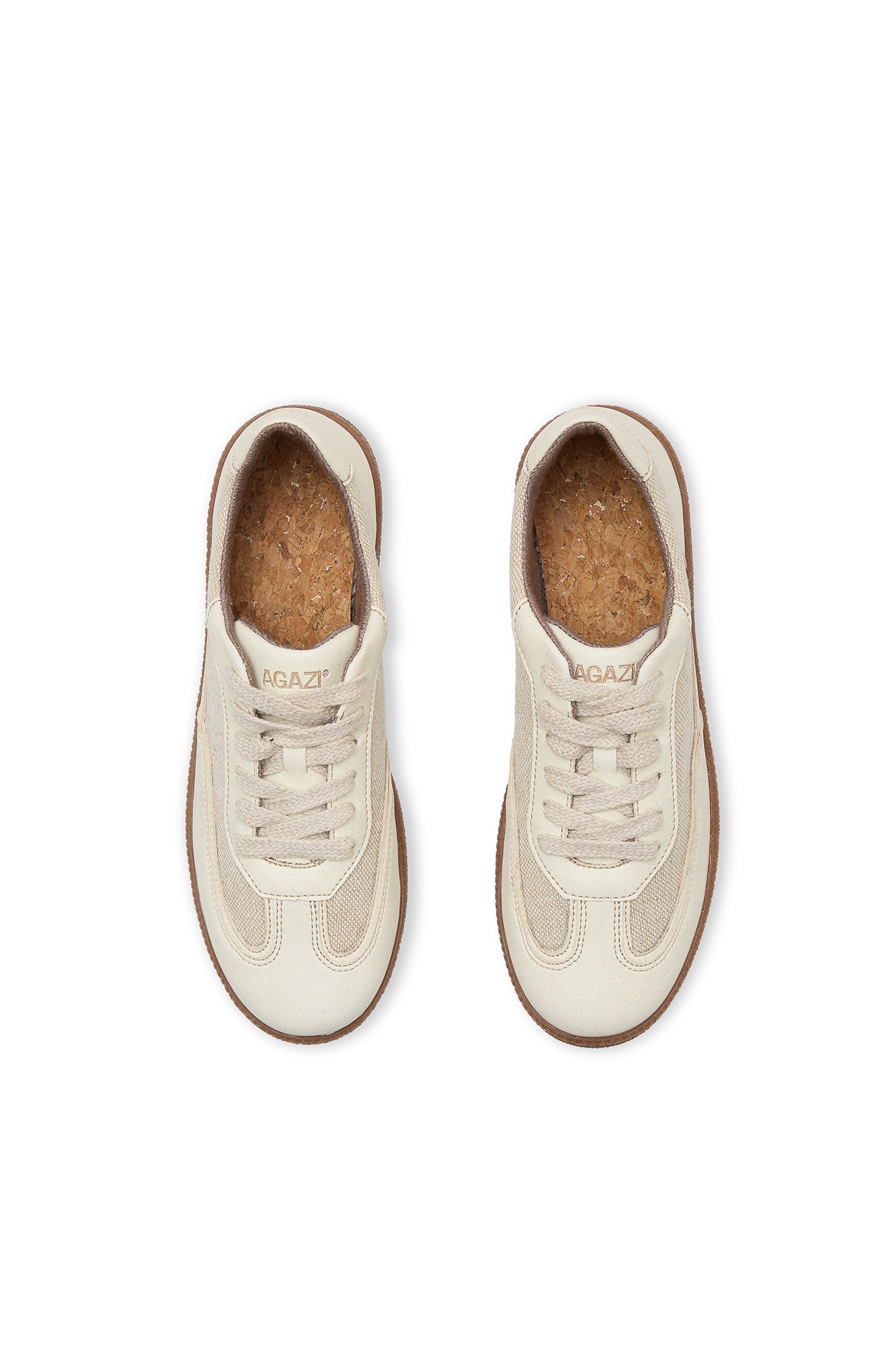 NOMAD SUN – beige sneakers from apple leather and linen