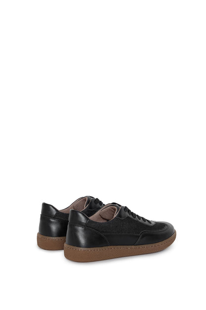 NOMAD MOON – black sneakers from wheat & corn leather and linen