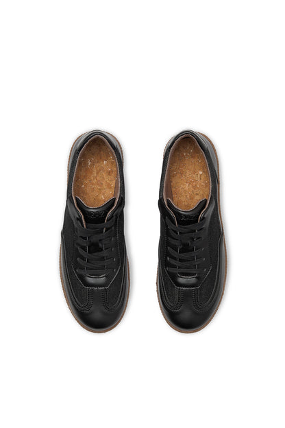 NOMAD MOON – black sneakers from wheat & corn leather and linen