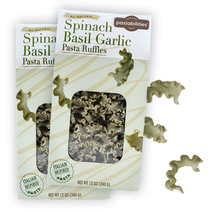 Spinach Basil Garlic Pasta Ruffles