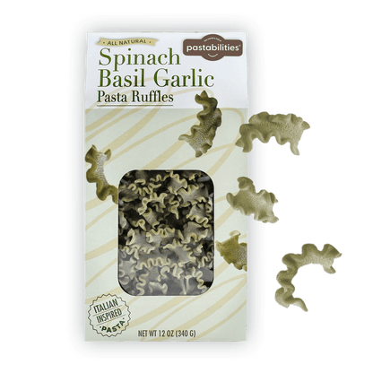 Spinach Basil Garlic Pasta Ruffles