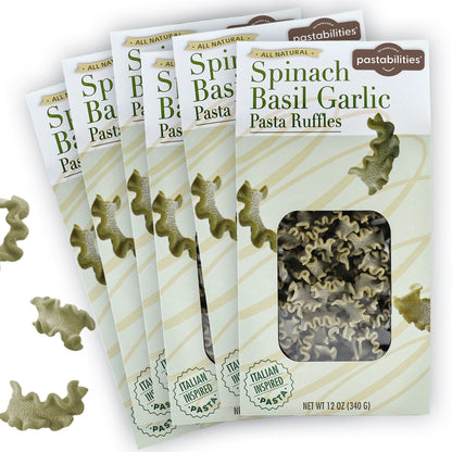 Spinach Basil Garlic Pasta Ruffles