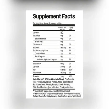 LiveComplete NutriMatch™ Plant Protein | CASE PACK 8 units | Chocolate | 20 Servings | 20g Clean Plant Protein Powder with 96% Match Rate