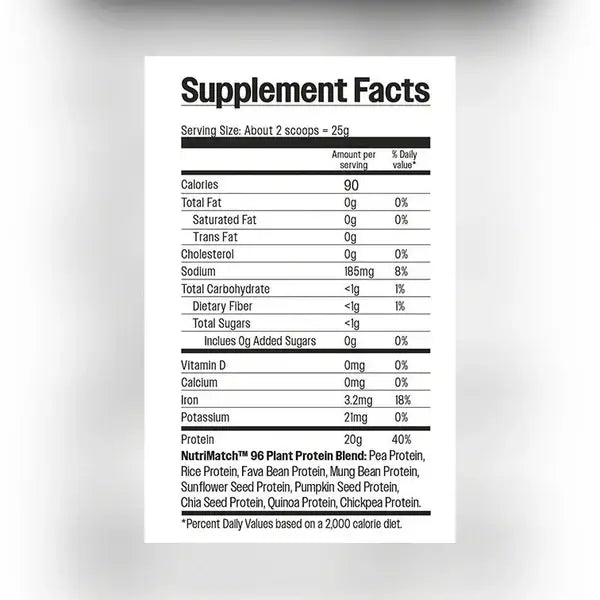 LiveComplete NutriMatch™ Plant Protein | Unflavored | 20 Servings | 20g Clean Vegan Protein Powder with 96% Match Rate