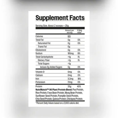 LiveComplete NutriMatch™ Plant Protein | Unflavored | 20 Servings | 20g Clean Vegan Protein Powder with 96% Match Rate