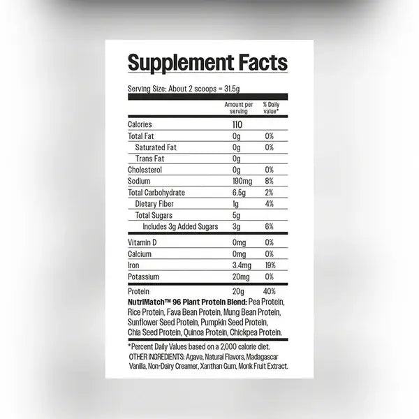 LiveComplete NutriMatch™ Plant Protein | Vanilla | 20 Servings | 20g Clean Plant Protein Powder with 96% Match Rate