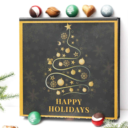 **VEGAN** 25 Piece Christmas Chocolate Box - Holiday Chocolate Gift