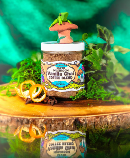 7 MUSHROOM VANILLA CHAI COFFEE • pre-ground mushroom infused coffee with chai flavor