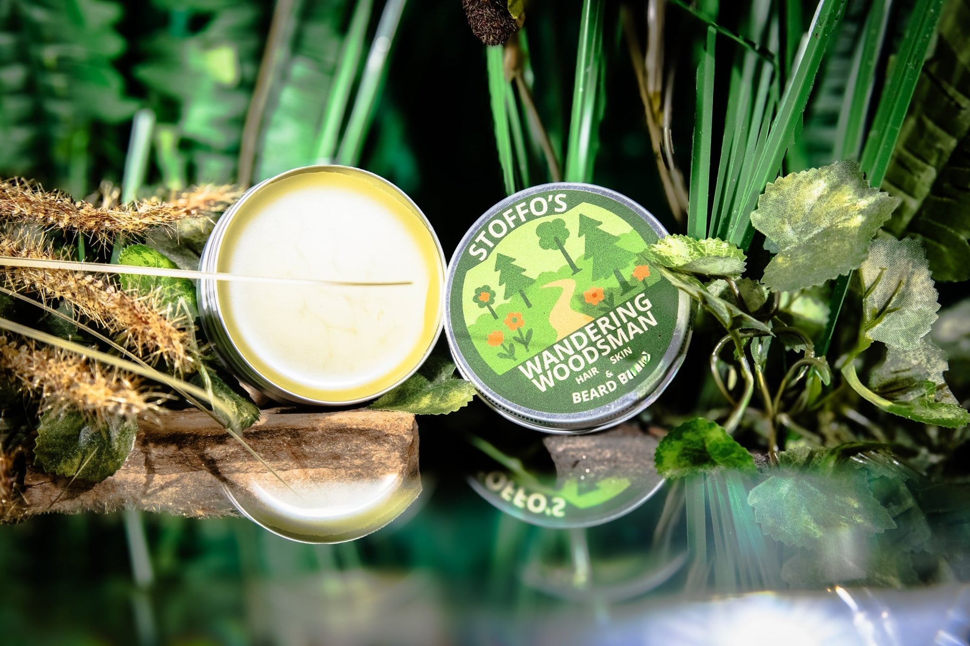 VEGAN WANDERING WOODSMAN • Beard Balm • Rose & Honeysuckle • Shaping wax & facial hair conditioner • Herb Infused with Stinging nettle - Vegan America