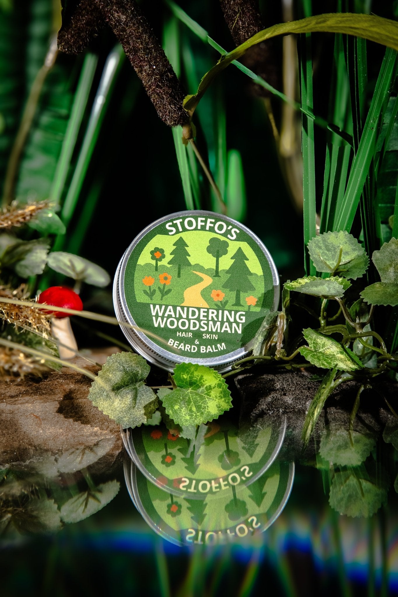 VEGAN WANDERING WOODSMAN • Beard Balm • Rose & Honeysuckle • Shaping wax & facial hair conditioner • Herb Infused with Stinging nettle - Vegan America