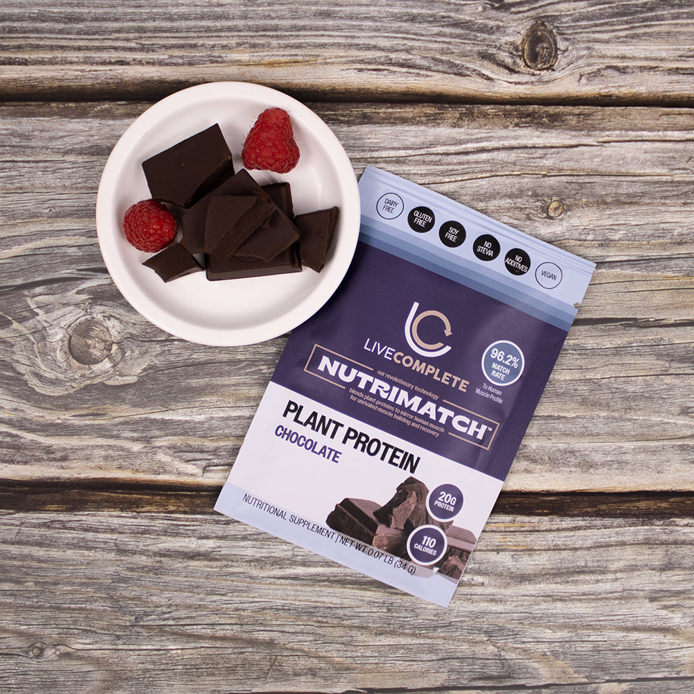 LiveComplete NutriMatch™ Plant Protein | Trial Pack | 3 Single Servings | Clean Plant Protein Powder with 96% Match Rate
