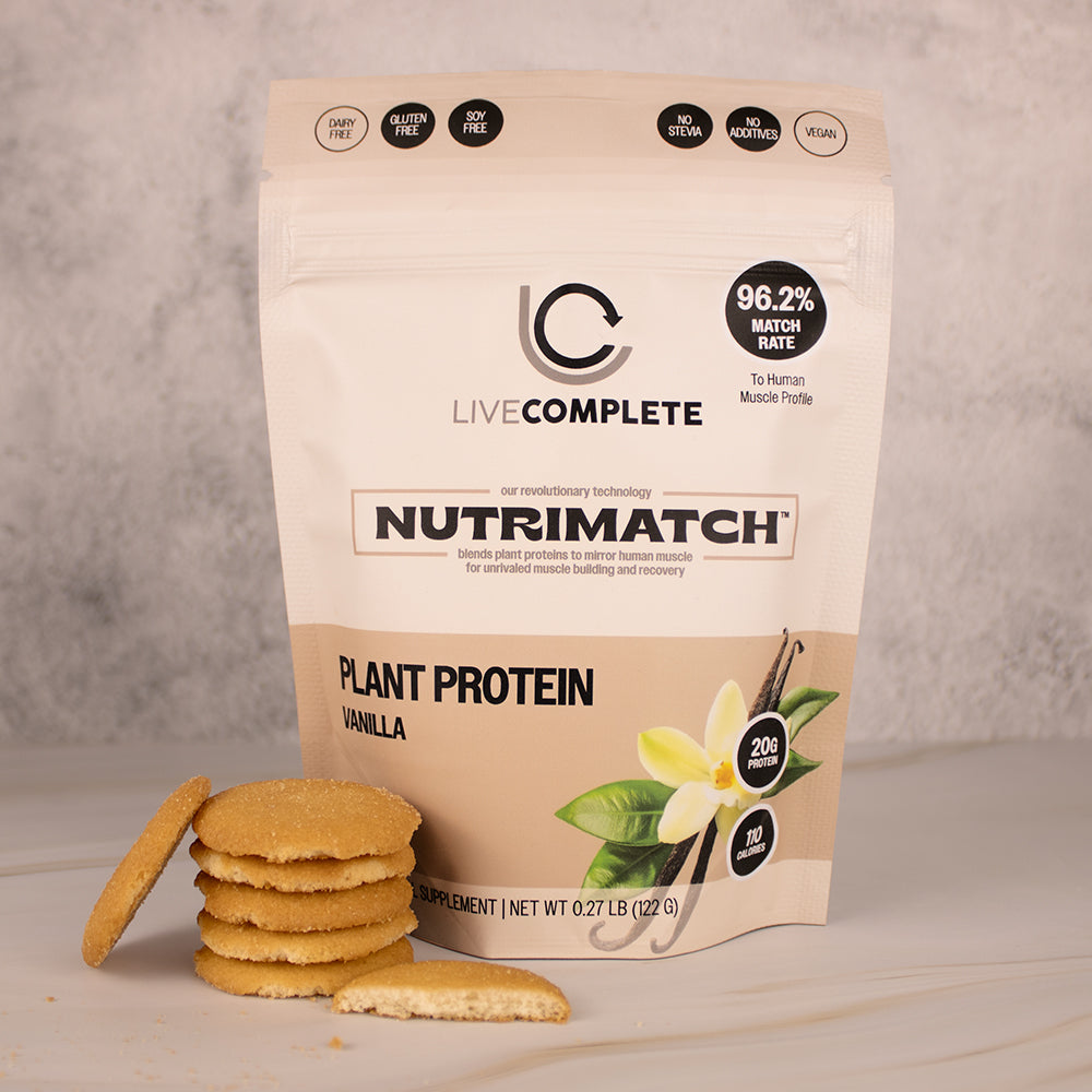 LiveComplete NutriMatch™ Plant Protein | Vanilla | 10 Servings | 20g Clean Plant Protein Powder with 96% Match Rate