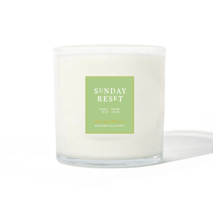 Sunday Reset Fresh Linen Natural Candle 55oz Rosaline Collection - Vegan America