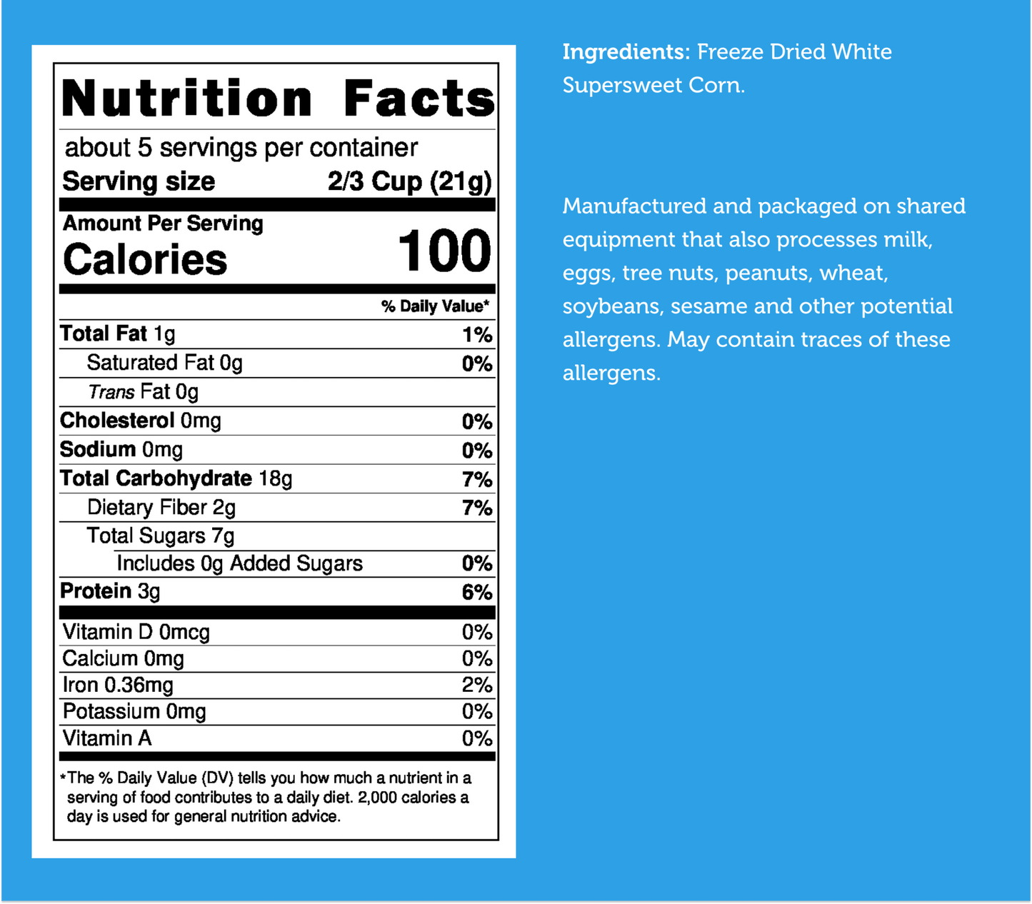 Freeze Dried Corn - Fire Roasted - Vegan America