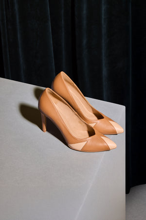 IVO caramel & almond – vegan heels made from mushroom leather - Vegan America
