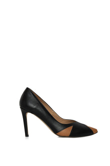 IVO black & caramel – vegan heels made from mushroom and corn & wheat leather