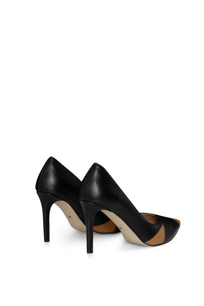 IVO black & caramel – vegan heels made from mushroom and corn & wheat leather