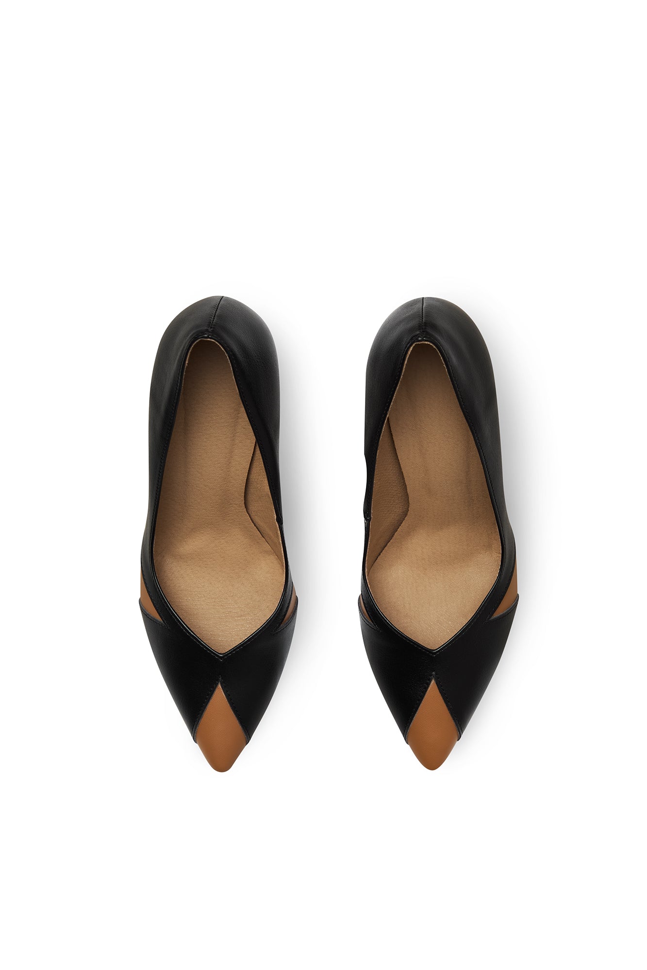 IVO black & caramel – vegan heels made from mushroom and corn & wheat leather