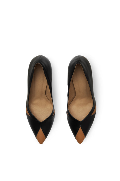 IVO black & caramel – vegan heels made from mushroom and corn & wheat leather