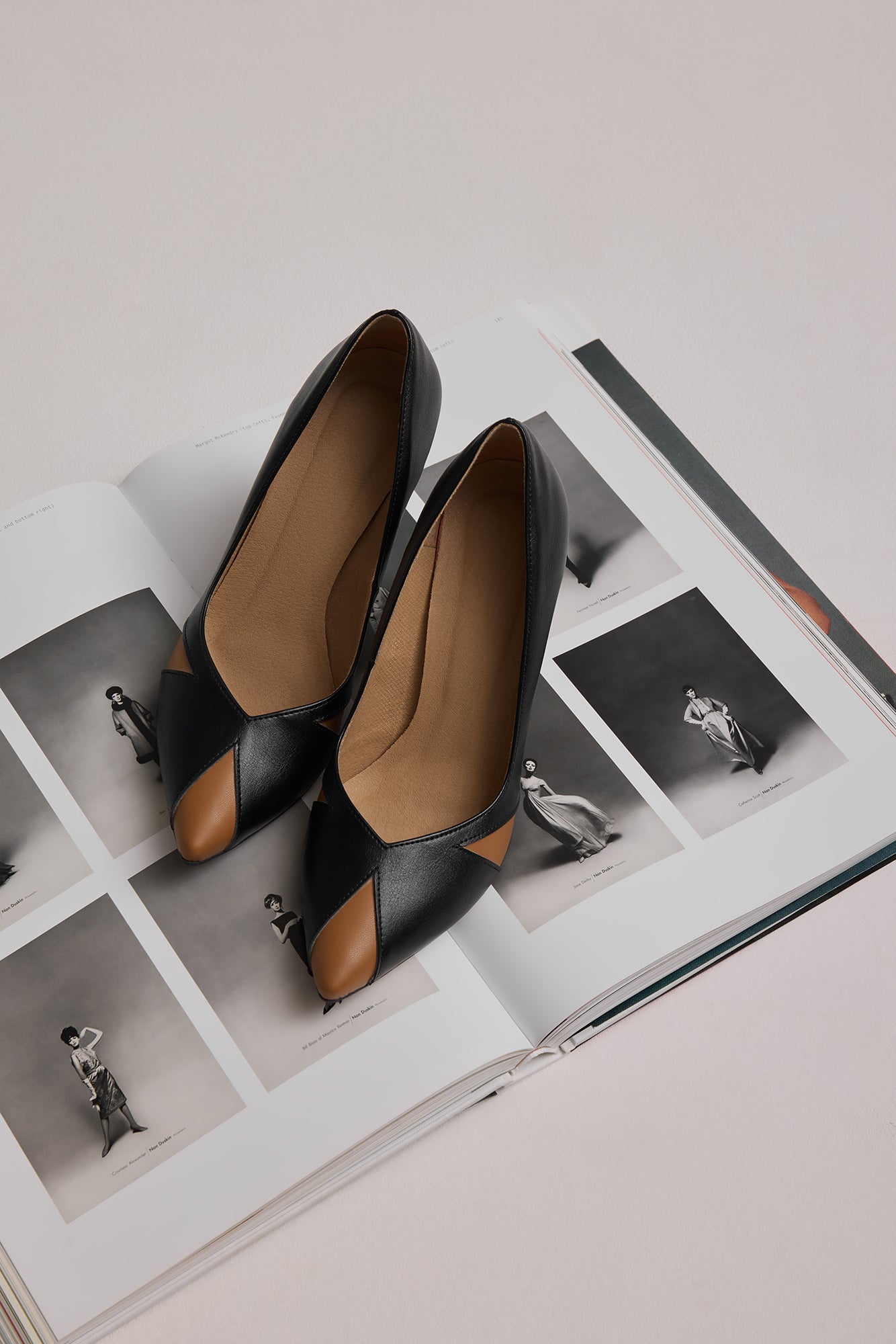 IVO black & caramel – vegan heels made from mushroom and corn & wheat leather