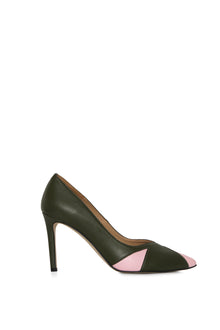 IVO green & pink – vegan heels made from apple and corn leather