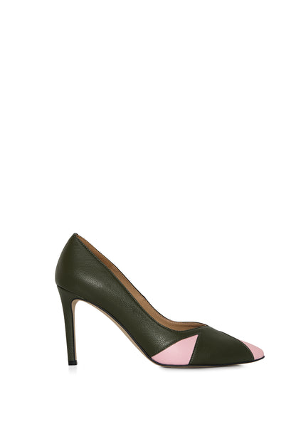 IVO green & pink – vegan heels made from apple and corn leather