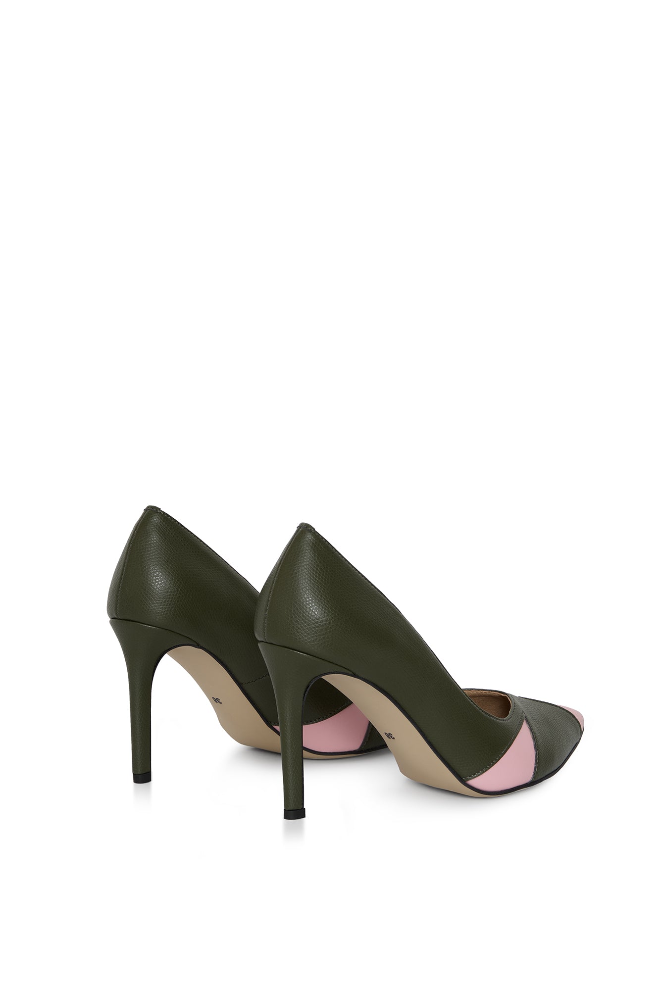 IVO green & pink – vegan heels made from apple and corn leather