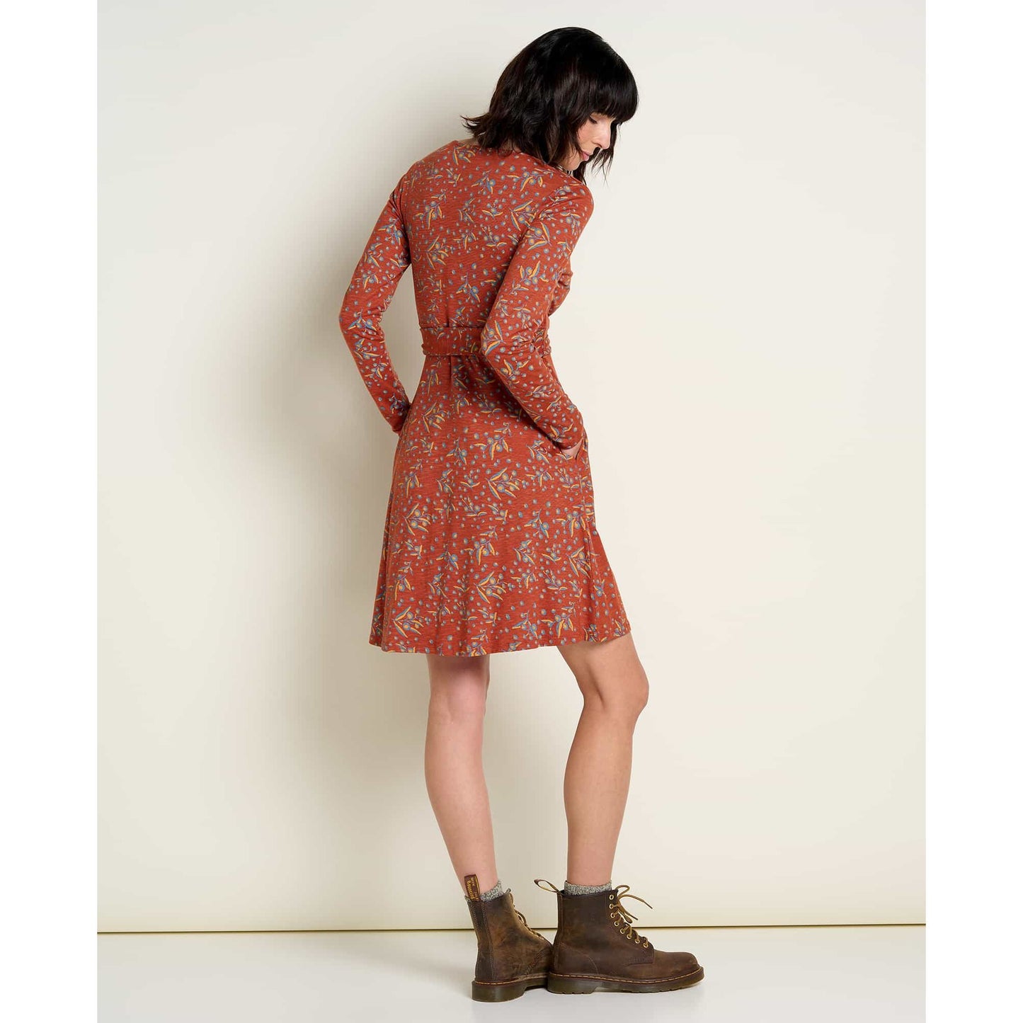 Cue Wrap Long Sleeve Dress