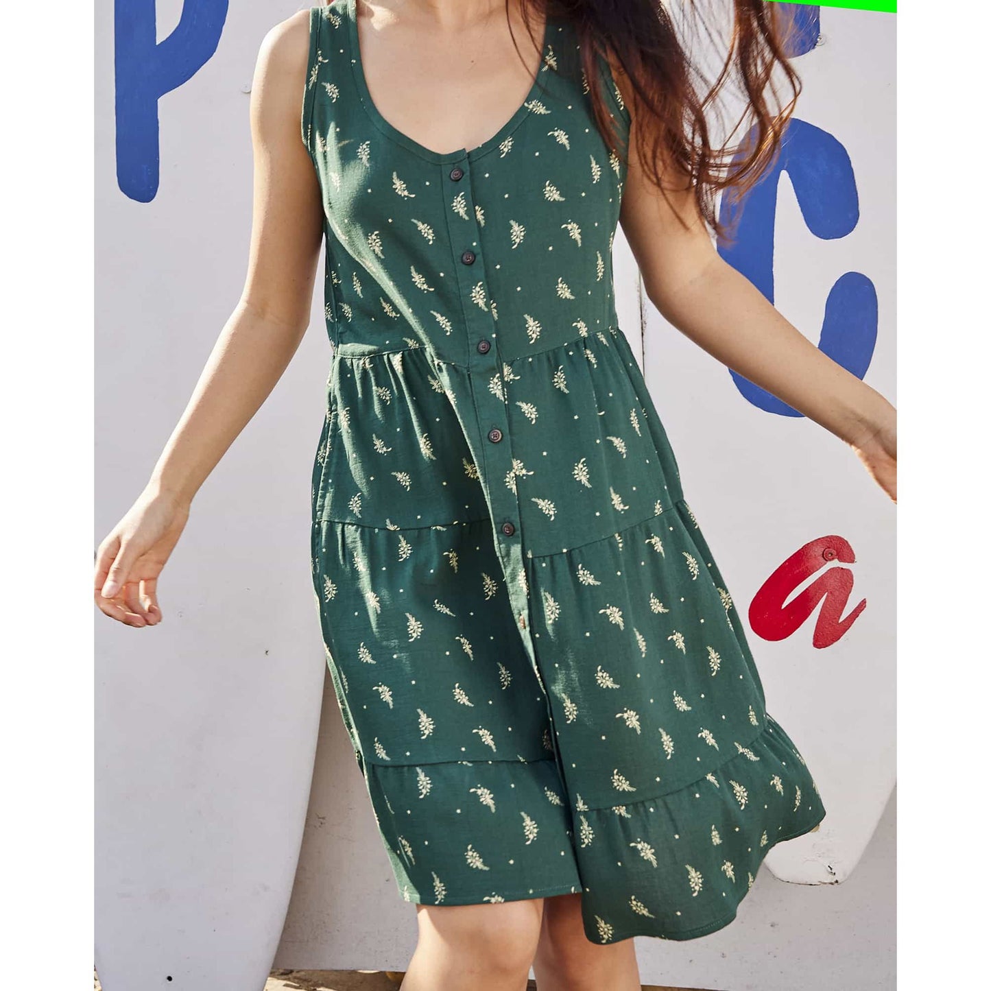 Manzana Tiered Sleeveless Dress
