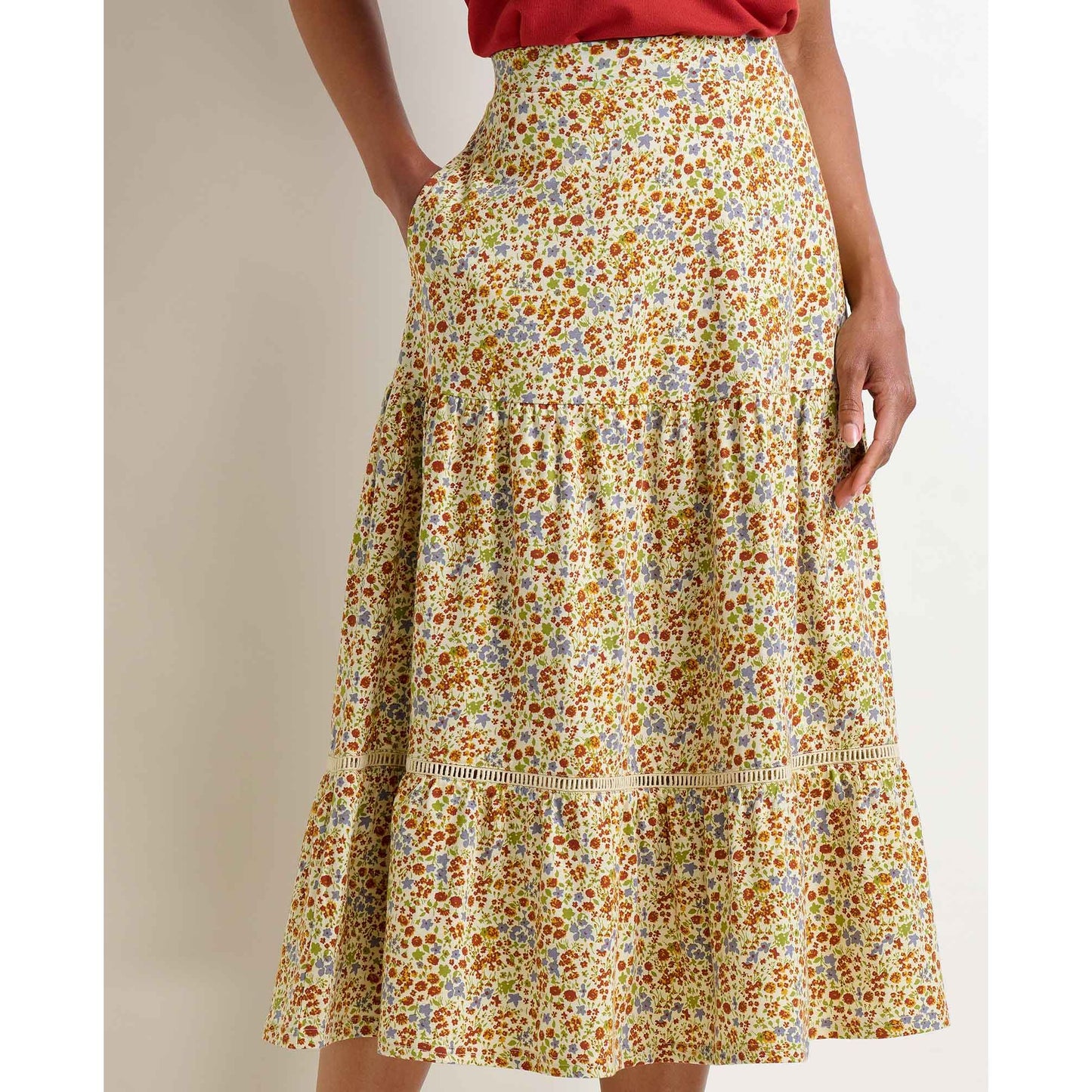 Marigold Tiered Midi Skirt