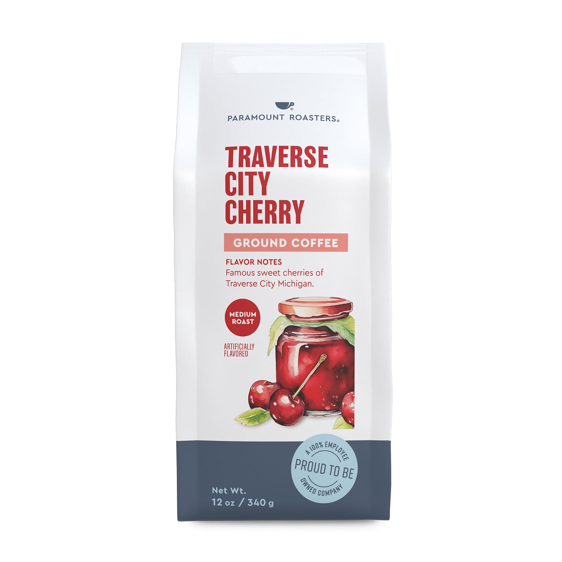 Traverse City Cherry 12oz Flavored Ground Coffee - Vegan America
