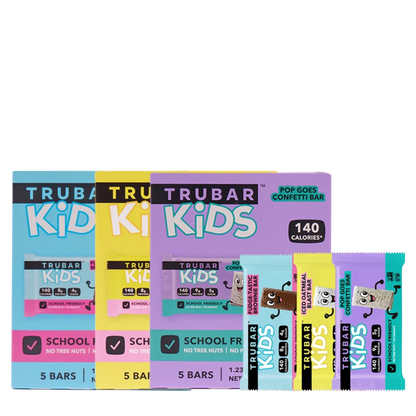 TRUBAR KiDS - Iced Oatmeal Blast Bar, Pop Goes Confetti Bar, Fudge-Tastic Brownie Bar