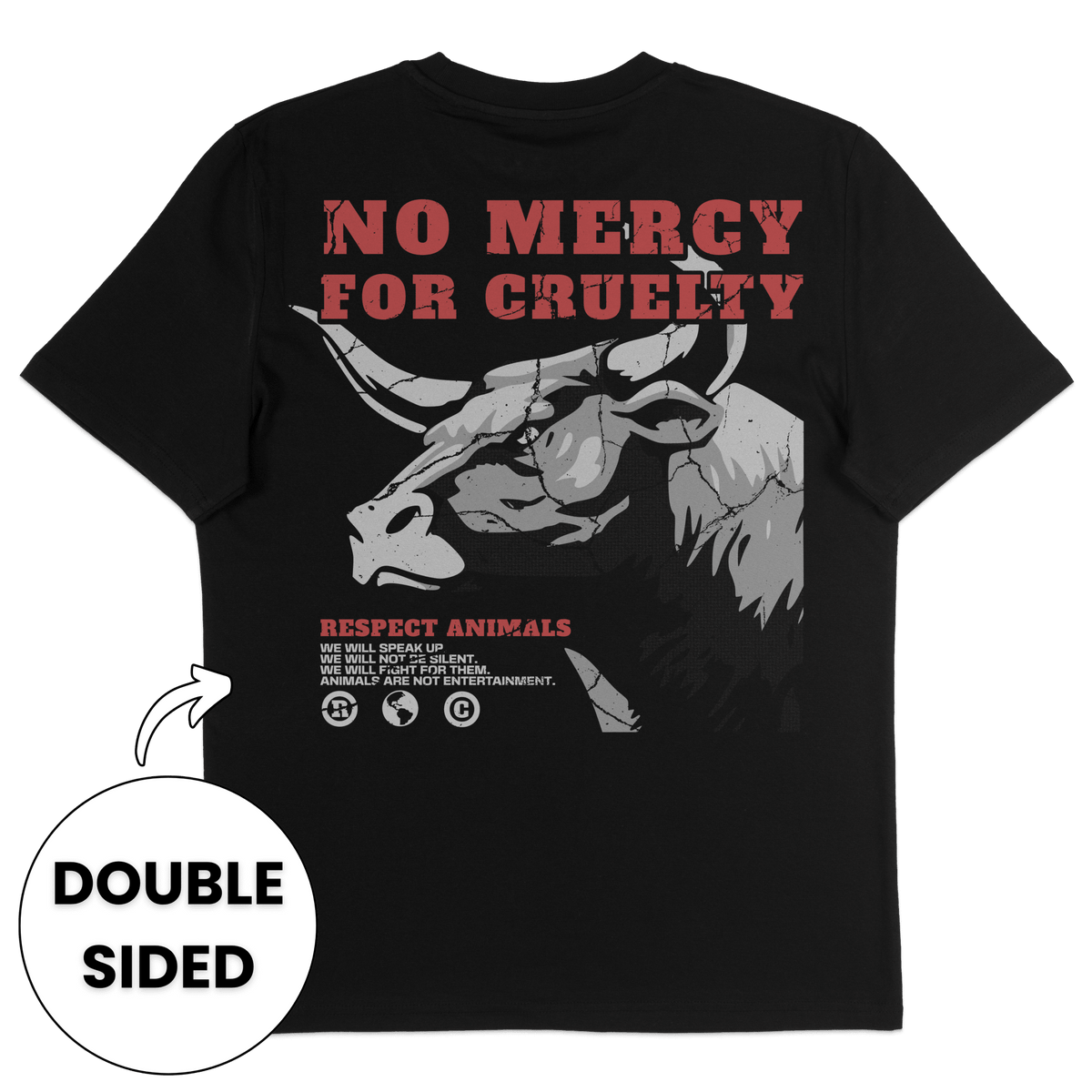 No Mercy For Cruelty Streetwear T-Shirt - Vegan America