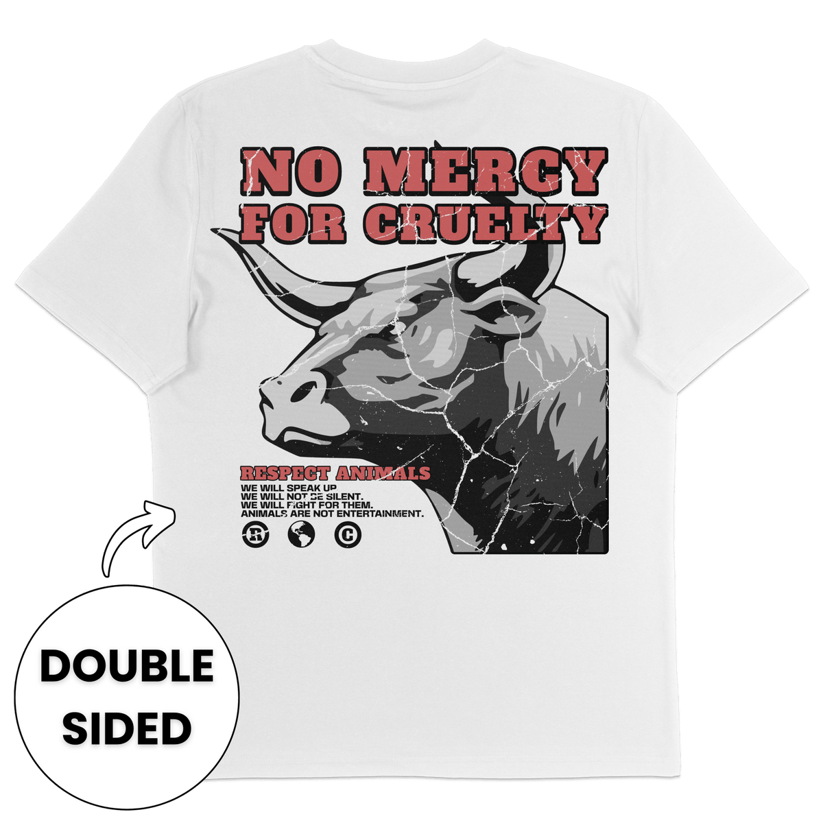 No Mercy For Cruelty Streetwear T-Shirt - Vegan America