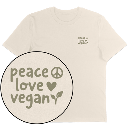 Peace Love Vegan T-Shirt - Vegan America