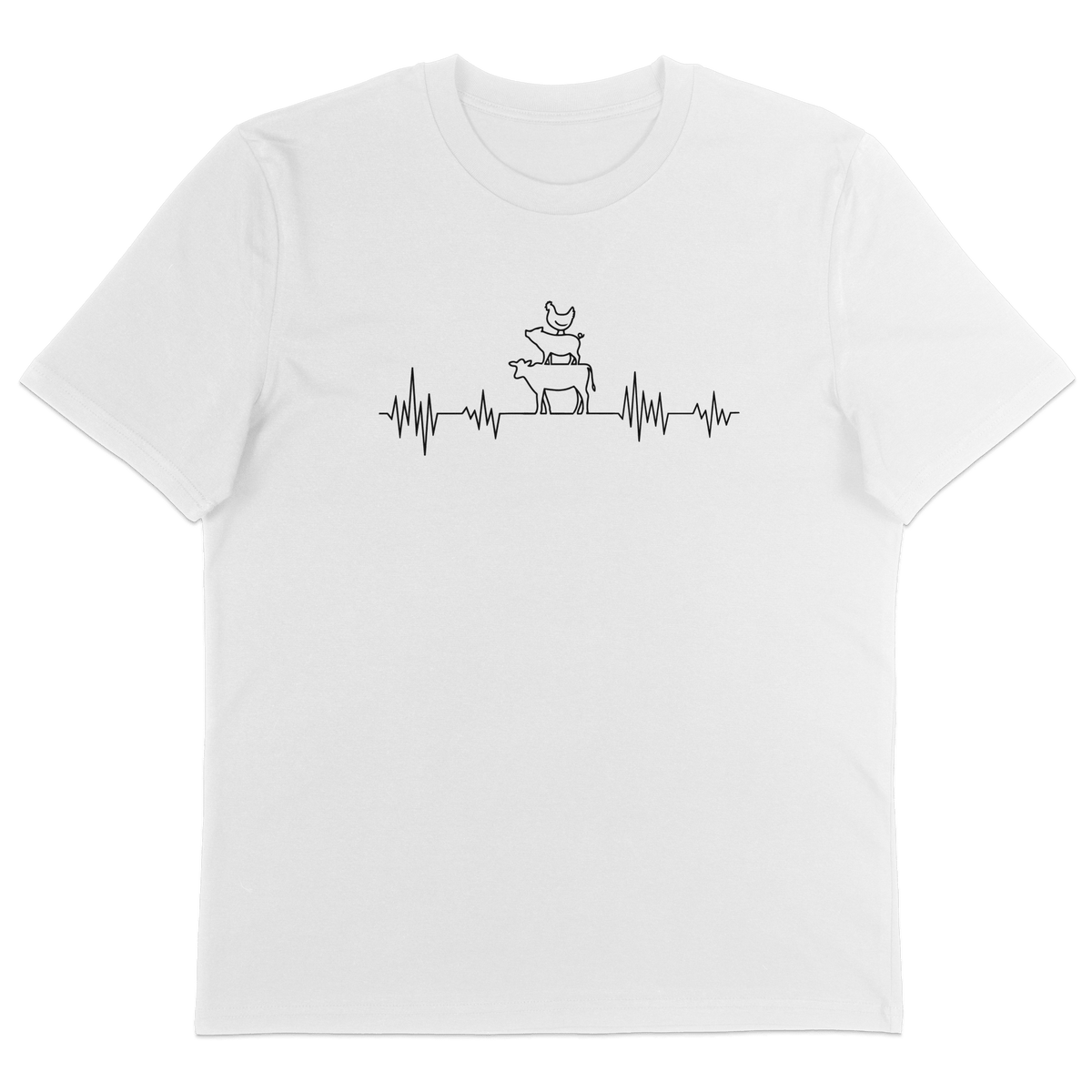 Animals Heartbeat T-Shirt - Vegan America