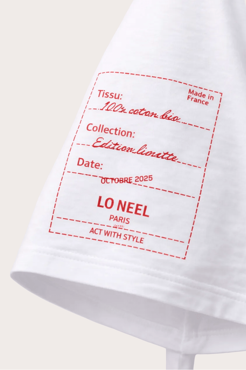 LO NEEL T-shirt Vague Blanc - Vegan America