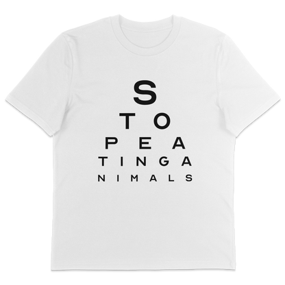 Stop Eating Animals Eye Exam T-Shirt - Vegan America